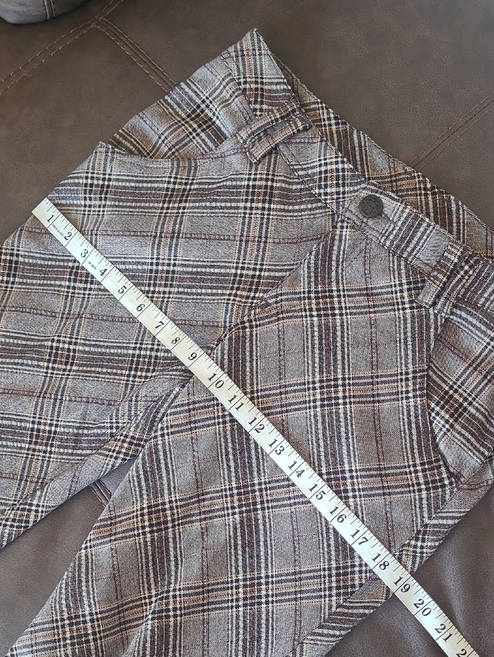 Free People Low Rise Flare Bell Bottom Wide Leg Plaid Trouser Pants Wmn 8 Hippie - Picture 13 of 15